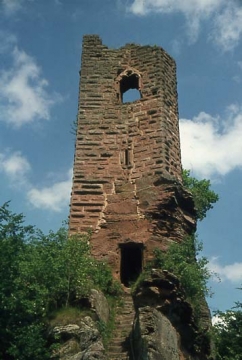 08 Wohnturm der Neuen Burg Wasigenstein "...eines der eindrucksvollsten Bilder im elsässischen Burgenbau" (Biller S. 269).
